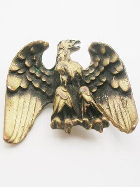 Vintage Federal Eagle patriotic Brooch Pin gold tone